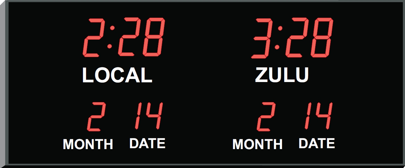 Custom Digital Wall Clock Led Time Zone Display Btz 42425 2 Bcl