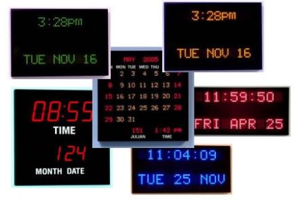 calendar clock led clocks digital display systems electronic monthly calendar