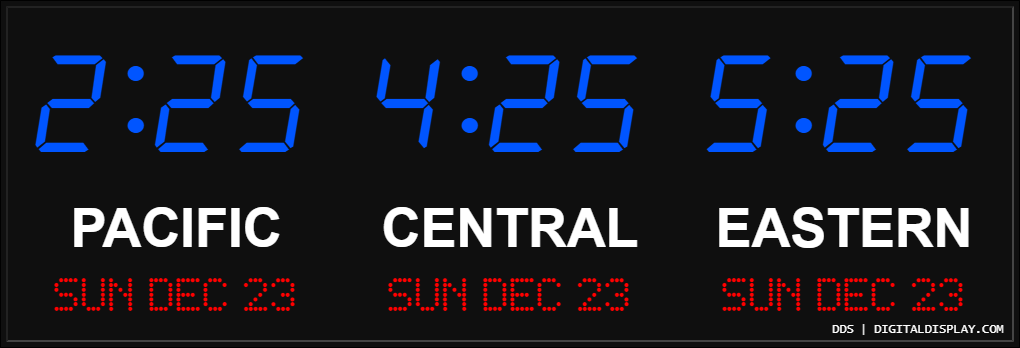 3 Zones 4 Bar Segment Fixed Vinyl World Time Clock With